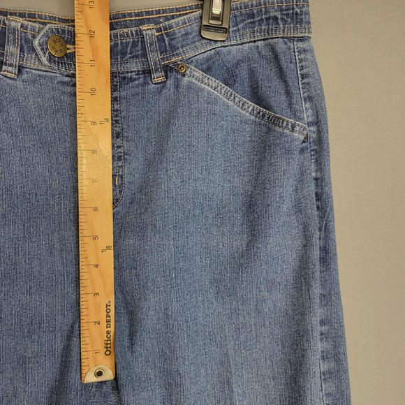 Erika Jeans Womens 14 Blue Denim Straight Leg Stretch High Rise Classic Pants - Picture 10 of 14